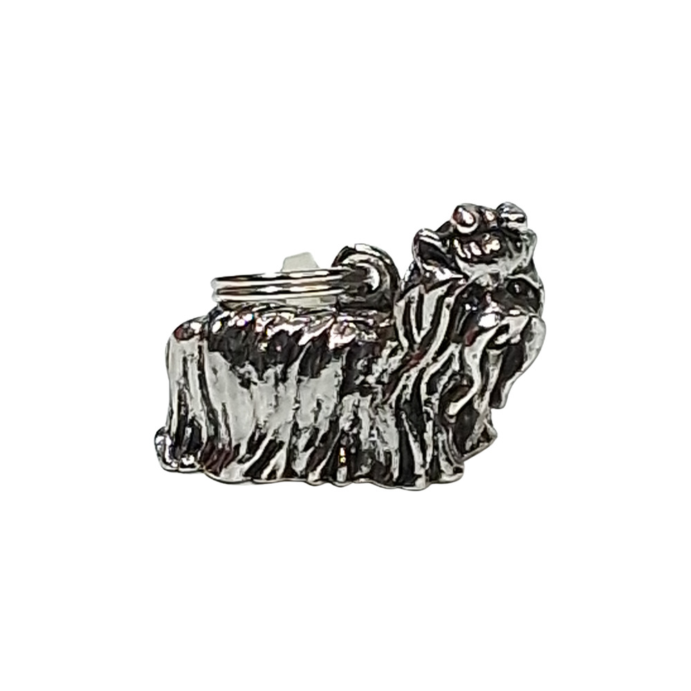 Silver Tone Solid Yorkshire Terrier Dog Charm Bracelet Jewelry Accessory 3/4"
